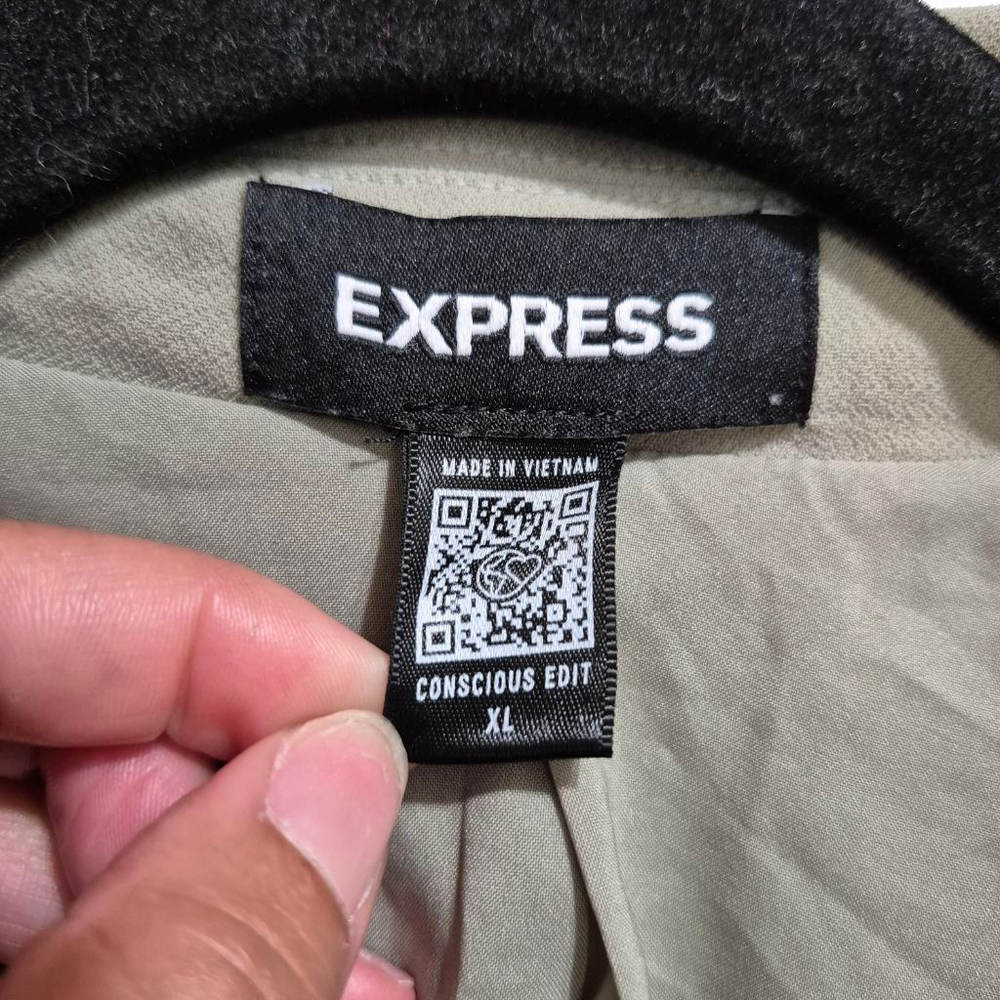 Women's Express Sage Green Utility Jacket‎ XL with Belt - Picture 4 of 11